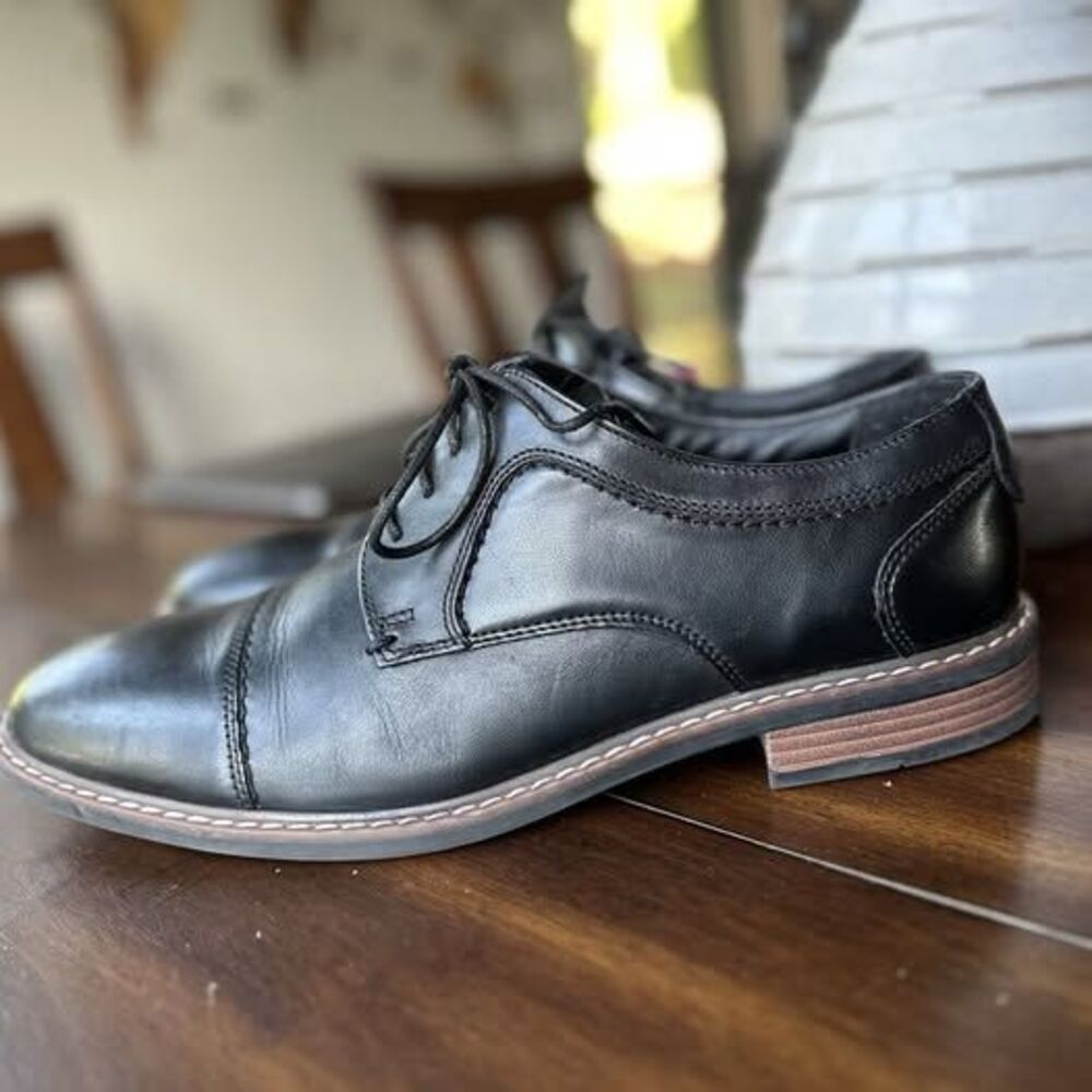 Nunn Bush Hayden Cap Toe Oxford 81075-001 Black Leather Shoes Men’s Sz. 9.5